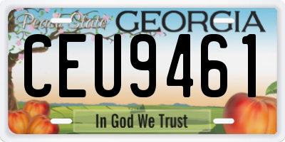 GA license plate CEU9461
