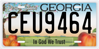 GA license plate CEU9464