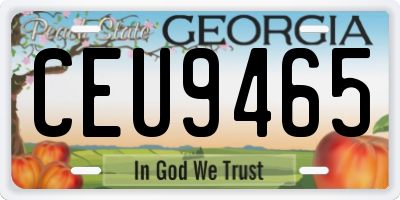 GA license plate CEU9465