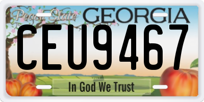 GA license plate CEU9467