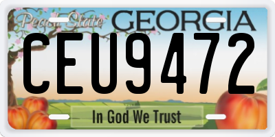 GA license plate CEU9472