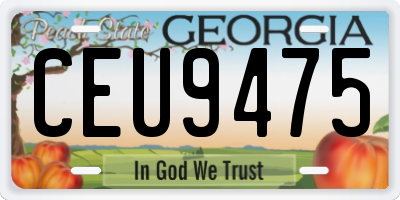 GA license plate CEU9475