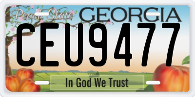 GA license plate CEU9477