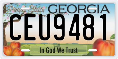GA license plate CEU9481