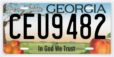 GA license plate CEU9482