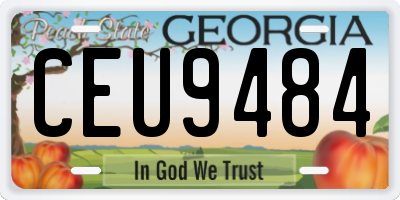 GA license plate CEU9484