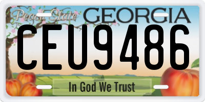 GA license plate CEU9486