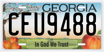 GA license plate CEU9488