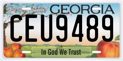 GA license plate CEU9489