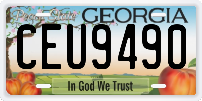 GA license plate CEU9490