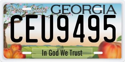 GA license plate CEU9495
