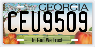 GA license plate CEU9509