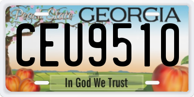 GA license plate CEU9510