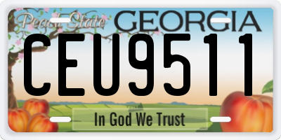 GA license plate CEU9511