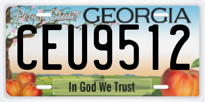 GA license plate CEU9512