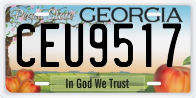GA license plate CEU9517