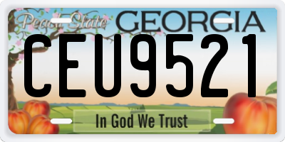 GA license plate CEU9521