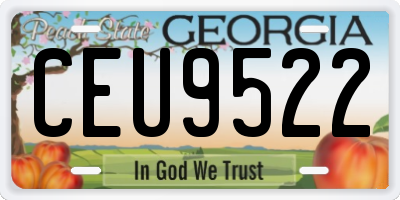 GA license plate CEU9522
