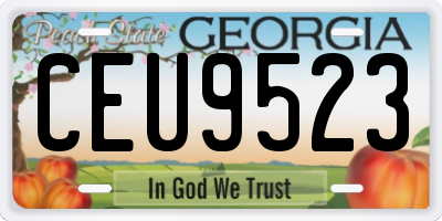 GA license plate CEU9523