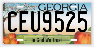 GA license plate CEU9525