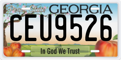 GA license plate CEU9526