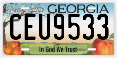 GA license plate CEU9533