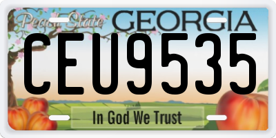GA license plate CEU9535