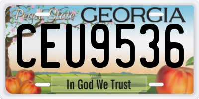 GA license plate CEU9536