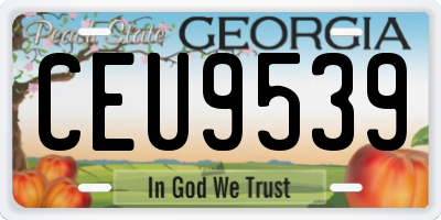 GA license plate CEU9539