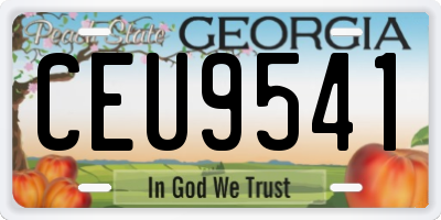 GA license plate CEU9541
