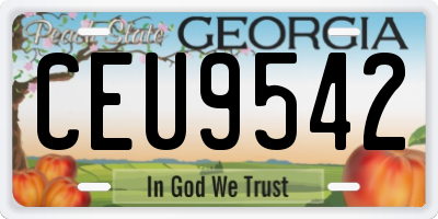 GA license plate CEU9542