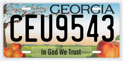 GA license plate CEU9543