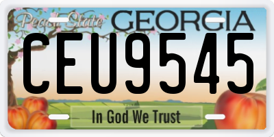 GA license plate CEU9545