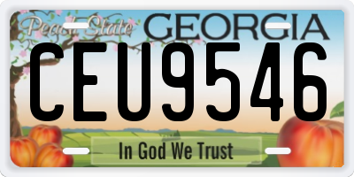 GA license plate CEU9546