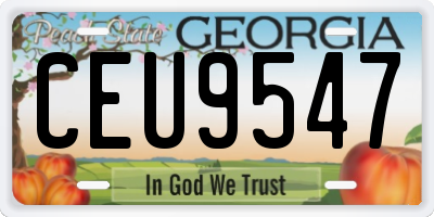 GA license plate CEU9547
