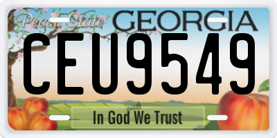 GA license plate CEU9549