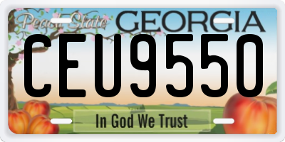 GA license plate CEU9550
