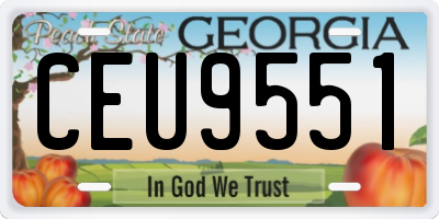 GA license plate CEU9551
