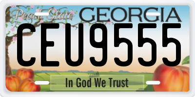 GA license plate CEU9555