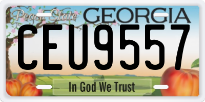 GA license plate CEU9557
