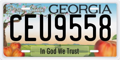 GA license plate CEU9558