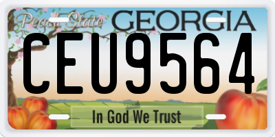 GA license plate CEU9564