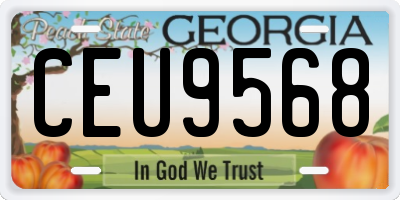 GA license plate CEU9568