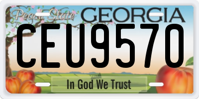 GA license plate CEU9570