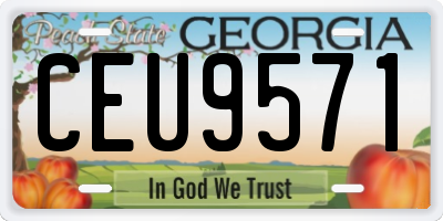 GA license plate CEU9571