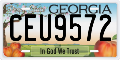 GA license plate CEU9572