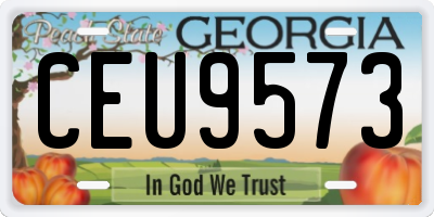 GA license plate CEU9573