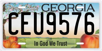 GA license plate CEU9576