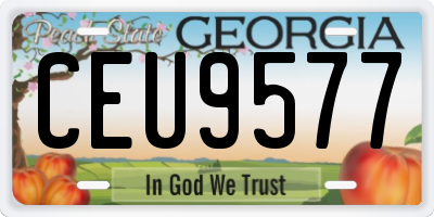 GA license plate CEU9577
