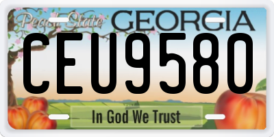 GA license plate CEU9580